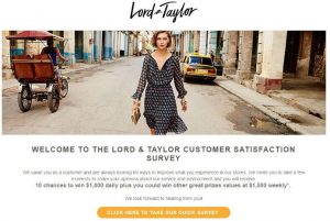 Lord And Taylor Experience Survey