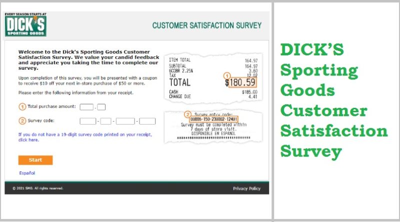DICK’S Sporting Goods Customer Satisfaction Survey