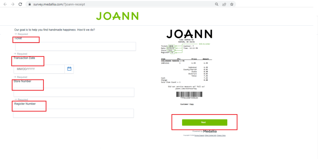 Joann Stores Guest Satisfaction Survey