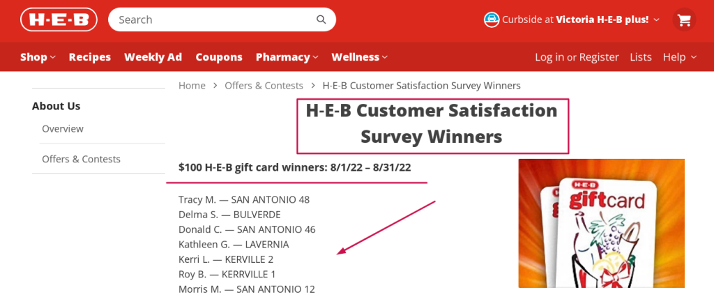 H-E-B Customer Satisfaction Survey