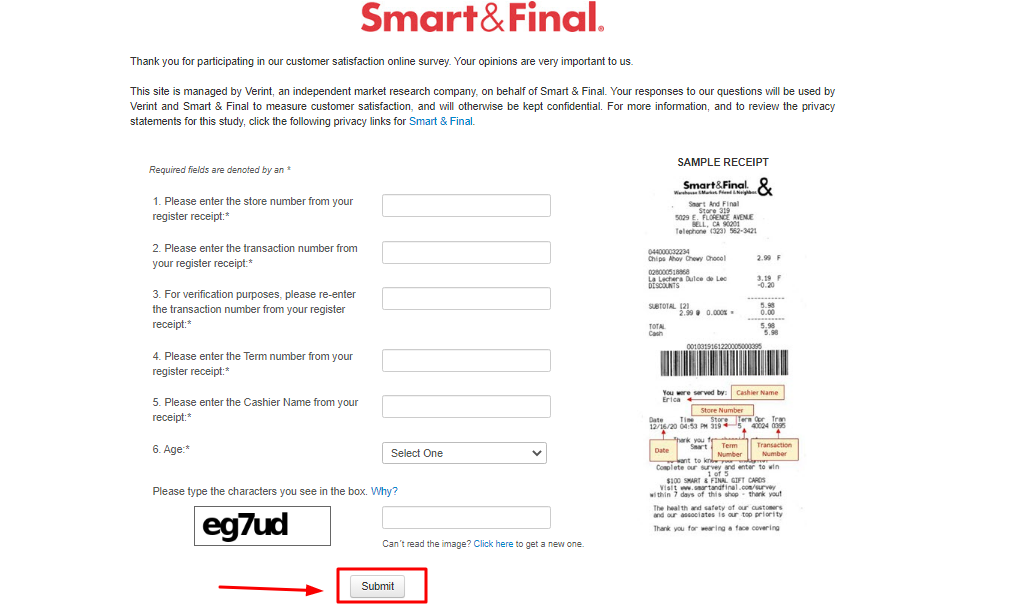 Smart & Final Customer Satisfaction Survey