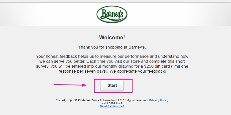 Barney’s Online Survey