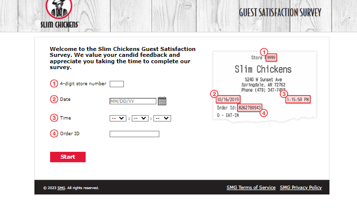 Slim Chickens Survey